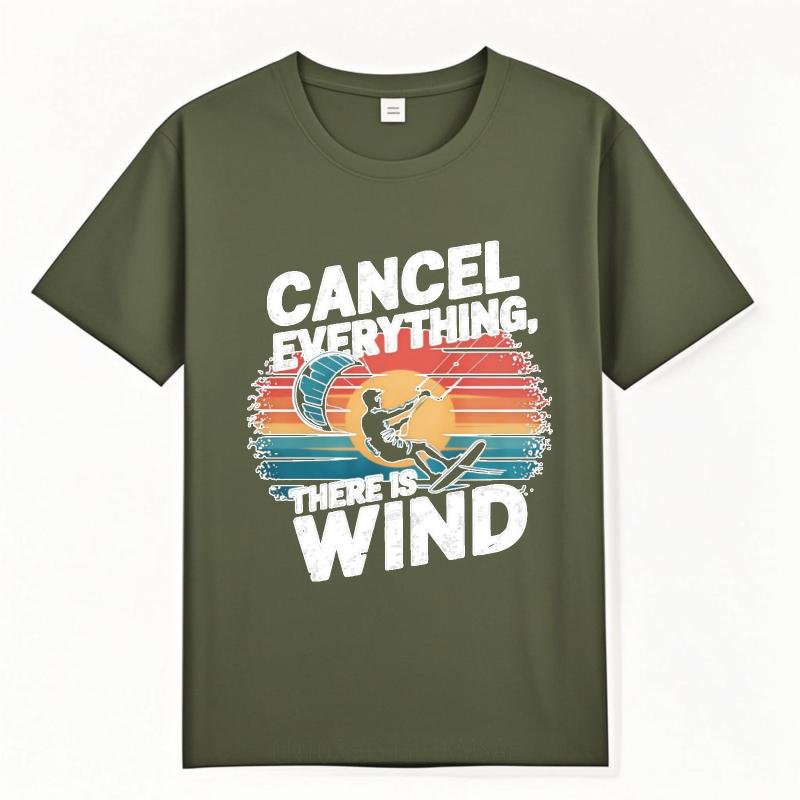 Vintage Tshirt Comfortable For Her Summer T Shirt Black Cancel Everything There Is Wind Retro Unisex Tees Cheap Tshirt Top Tees