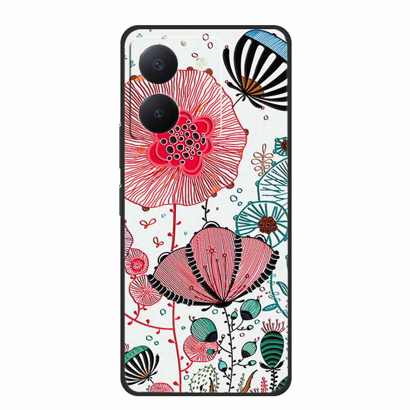 3D Emboss Case For Vivo Y27s Phone Case Relief Black Silicone Soft Back Cover Coque Funda For Vivo Y27s Case Y 27 s Capas 6.64"