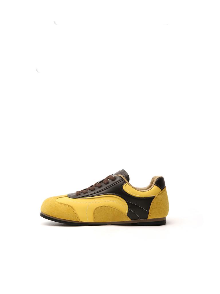 Ретро контрастные цвета на плоской подошве немецкие тренировочные туфли женские осень 2025 новые на плоской подошве балетки на толстой подошве Forrest Gump спортивная обувь для скейтборда