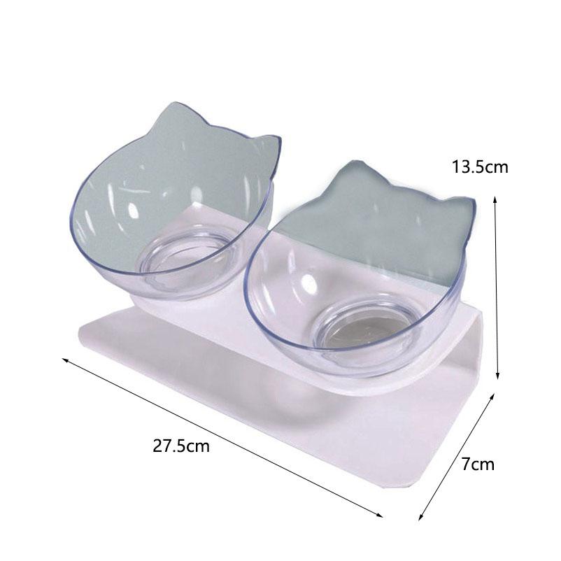 Популярная миска для домашних животных, защитная шейная чаша для кошек, прозрачная наклонная миска для кошек, брызгозащищенная и нескользящая, товары для животных