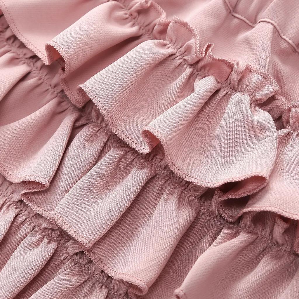 Летняя короткая многослойная юбка для девочек, модная универсальная школьная плиссированная юбка для детей-подростков, танцевальная юбка с высокой талией для детей 10-12 лет