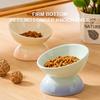 Ceramic Cat Bowl Pet Accessories Drink Water Bowl  Diagonal High Feet Cute Protection Cervical Spine Cat Bowl Pet Supplies