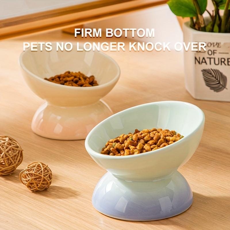 Ceramic Cat Bowl Pet Accessories Drink Water Bowl Diagonal High Feet Cute Protection Cervical Spine Cat Bowl Pet Supplies
