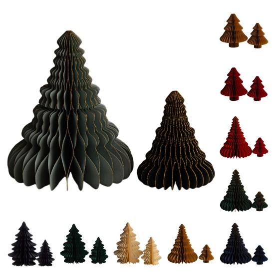 2Pcs Paper Christmas Tree Decoration 3D Honeycomb Trees Table Centerpiece Holiday Home Decor for Parties Supplies