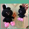 Bt21 Lucky Cooky Милый брелок-подвеска в виде кролика, плюшевая игрушка для девочек, черный и розовый