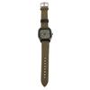Men Watch PU Leather Strap Easy To Read Fashionable Look Casual Quartz Watch for Running Travel Hiking Party Green