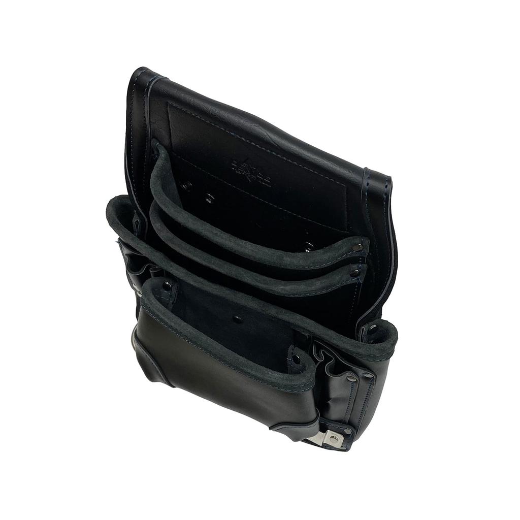 SK11 DEVICE Сумка-пояс для гвоздей из натуральной кожи, 3 яруса, с держателем для молоткового конвейера, черная DVC-KZ28