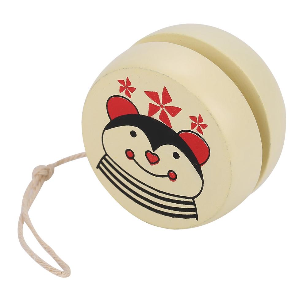 Cute Cartoon Pattern Wooden Yoyo Ball Toy Early Education Teaching Toy for Kid Child (Bee)