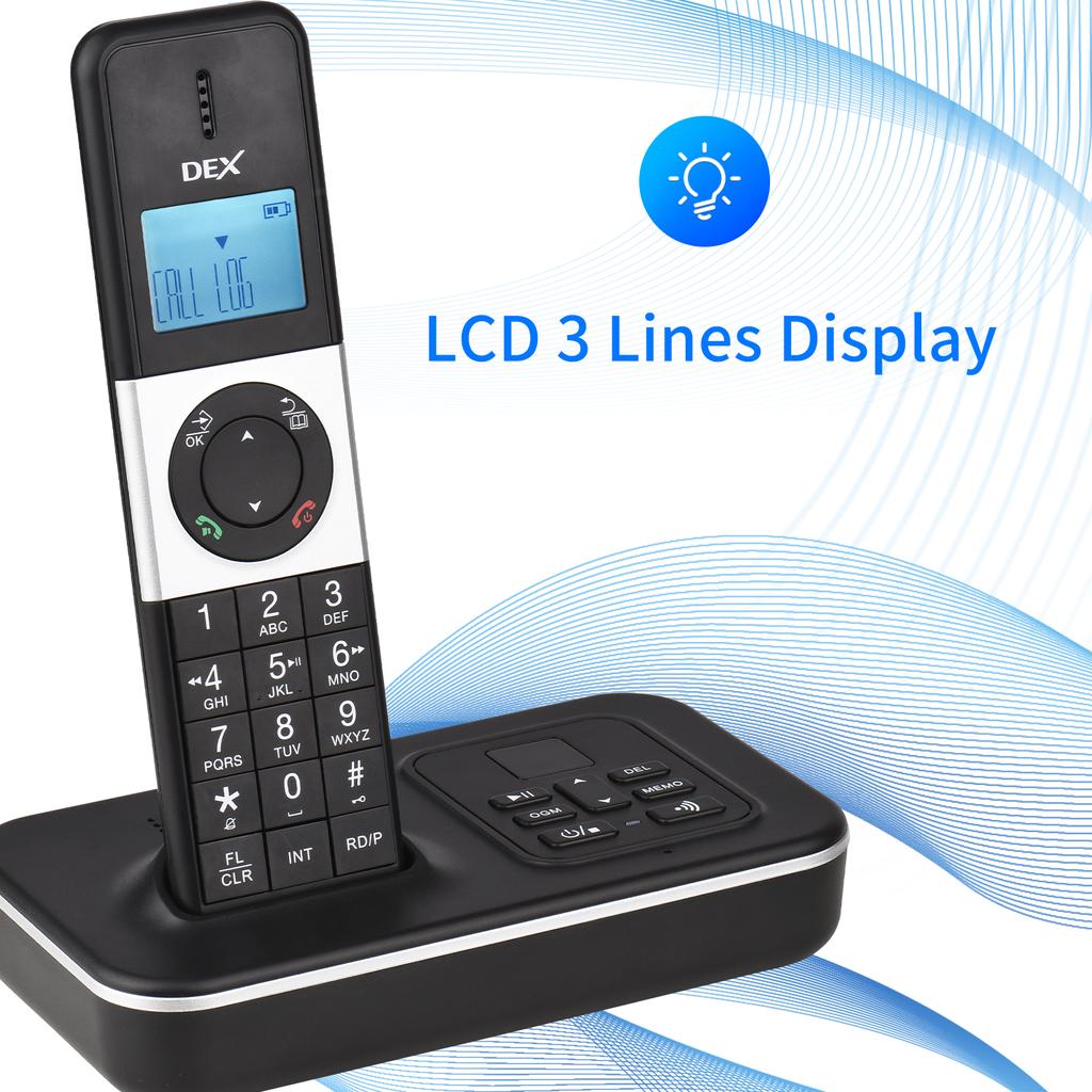 BISOFICE D1002 TAM T 3 Handset Cordless Phone with Answering Machine Caller ID Call Waiting 1.6 inch LCD 3 Lines Screen