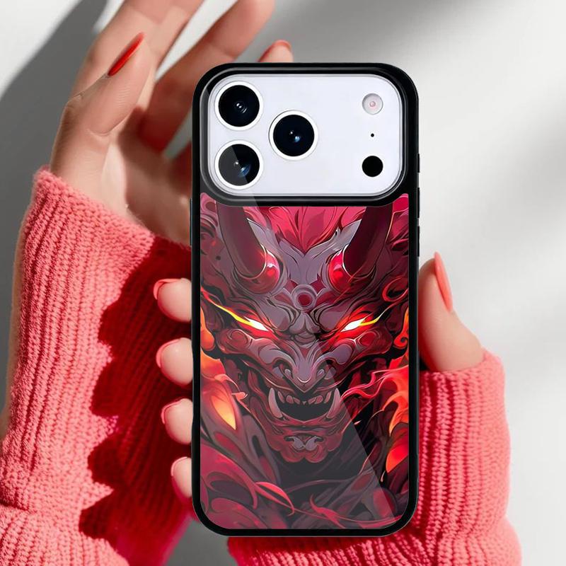 Oni Hannya Demon Mask Phone Case for iPhone 17 Air 16e 15 14 13 Pro Max Back Cover for 12 11 Pro Coque