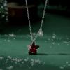Red Zircon Star Korean S925 Sterling Silver Necklace - Luxury Christmas Clavicle Chain for Women