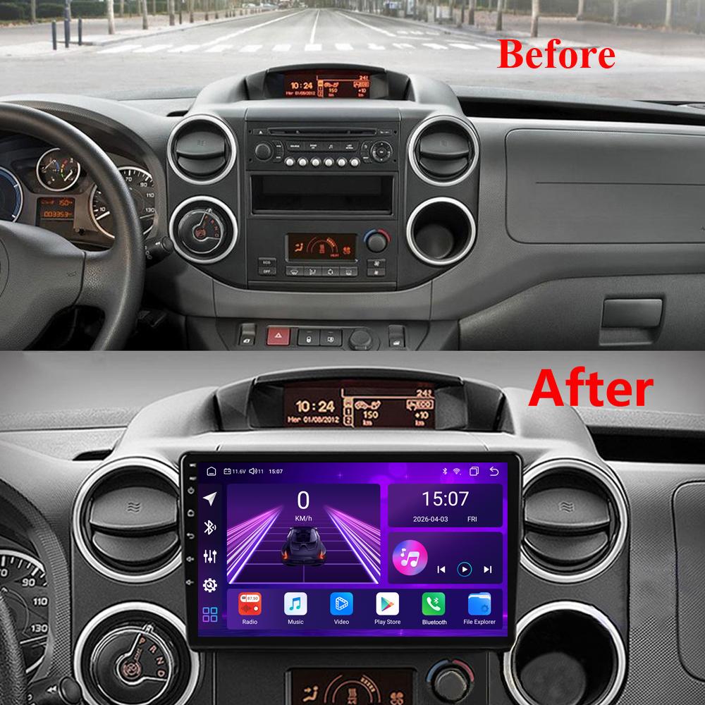 Автомобильная магнитола Android Car-Play для Citroen Berlingo 2 B9 2008-2019 Мультимедийный плеер Головное устройство Стерео Навигация GPS BT WIFI, 8 ЯДЕР , 2+32 ГБ