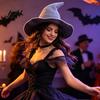 Theme Event Costume Hat Women Pointed Witch Hat Foldable Wide Brim Knitted Cap Halloween Retro Style Cosplay for Autumn Winter Themed Party