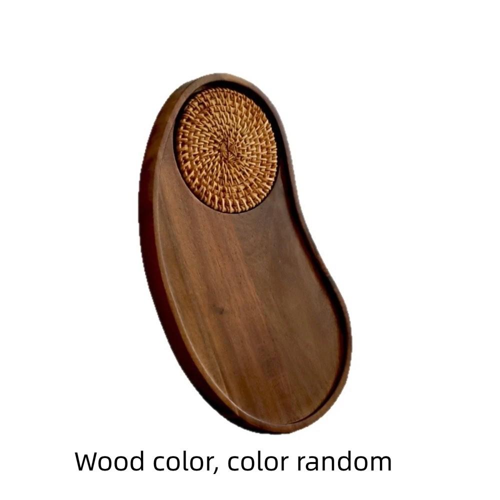 Wooden Fruit Platter with Coaster Food Dish Serving Ware Solid Wood Plate Hotel