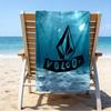 proof beach towel with a V-VOLCOM LOGO pattern - soft,absorbent,quick-drying,machine washable - perfect for swimming,camping,bathing
