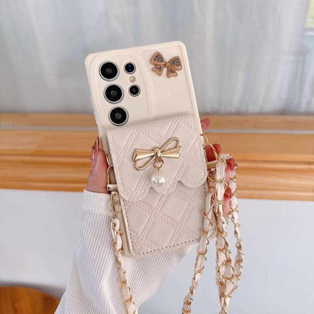 3D Bowknot Crossbody Card Holder Wallet Case For Samsung Galaxy S25 Ultra S24 S23 Plus A16 A26 A36 A56 A15 A25 A35 A55/Xiaomi 14T Pro Redmi Note 14 13