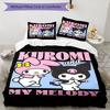 3pcs Sanrio3 Design Cover Set - HD Printed Bedding with 1 Cover and 2 Pillowcases - Perfect for Home and Dorm Decor