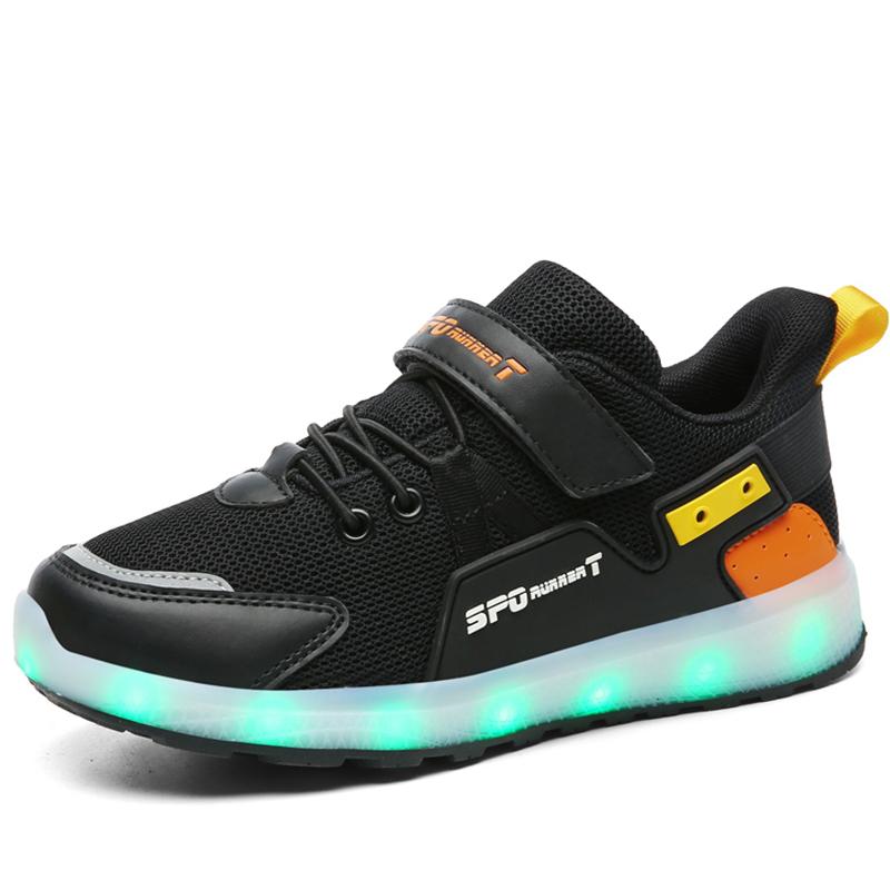 Children Luminous Sneakers Charging Switch LED Bling Bling Kids Glowing Sneakers Girls Laughing Shoes