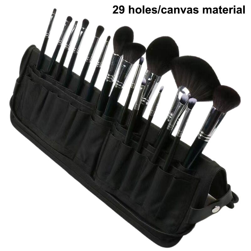 Складная сумка для кистей для макияжа с 12/14/23/29 отверстиями, органайзер для кистей для макияжа, дорожный косметический несессер для пудры
