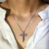 Fine Lab Diamond Cz Крест Подвеска Настоящее Стерлингового Серебра 925 пробы Вечерние Свадебные Подвески Ожерелье для Женщин Мужчин Муассанит Ювелирные Изделия