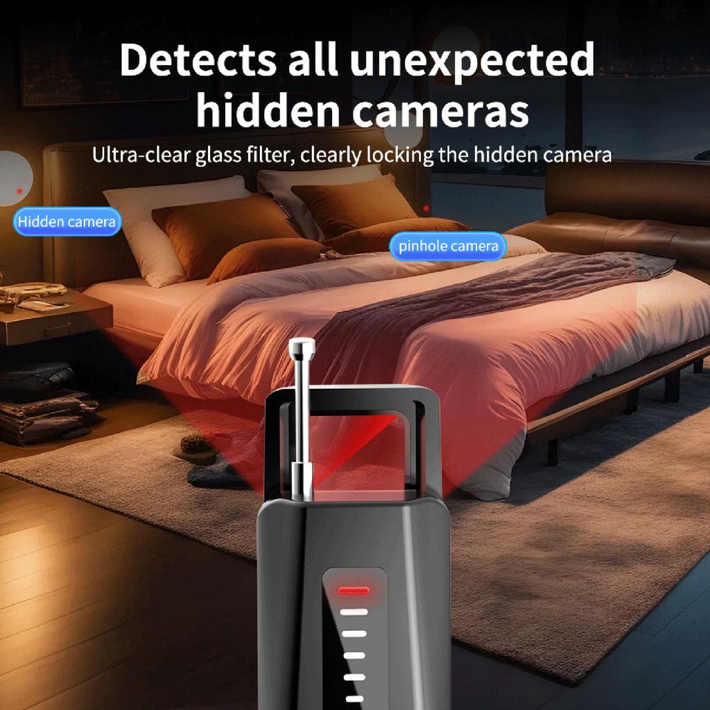 Portable Wireless Camera Detector RF Detector GPS Tracker 6 Level Sensitivity Adjustment Built in Battery Infrared