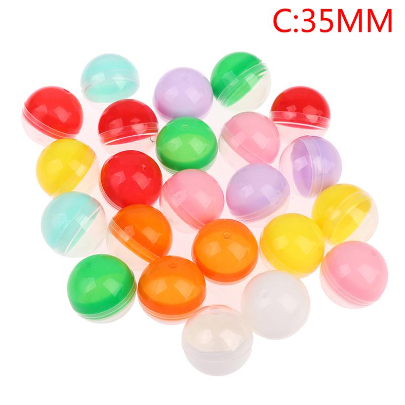 100Pcs Plastic Empty Toy Vending Capsules Half Clear Half Color Round Ball