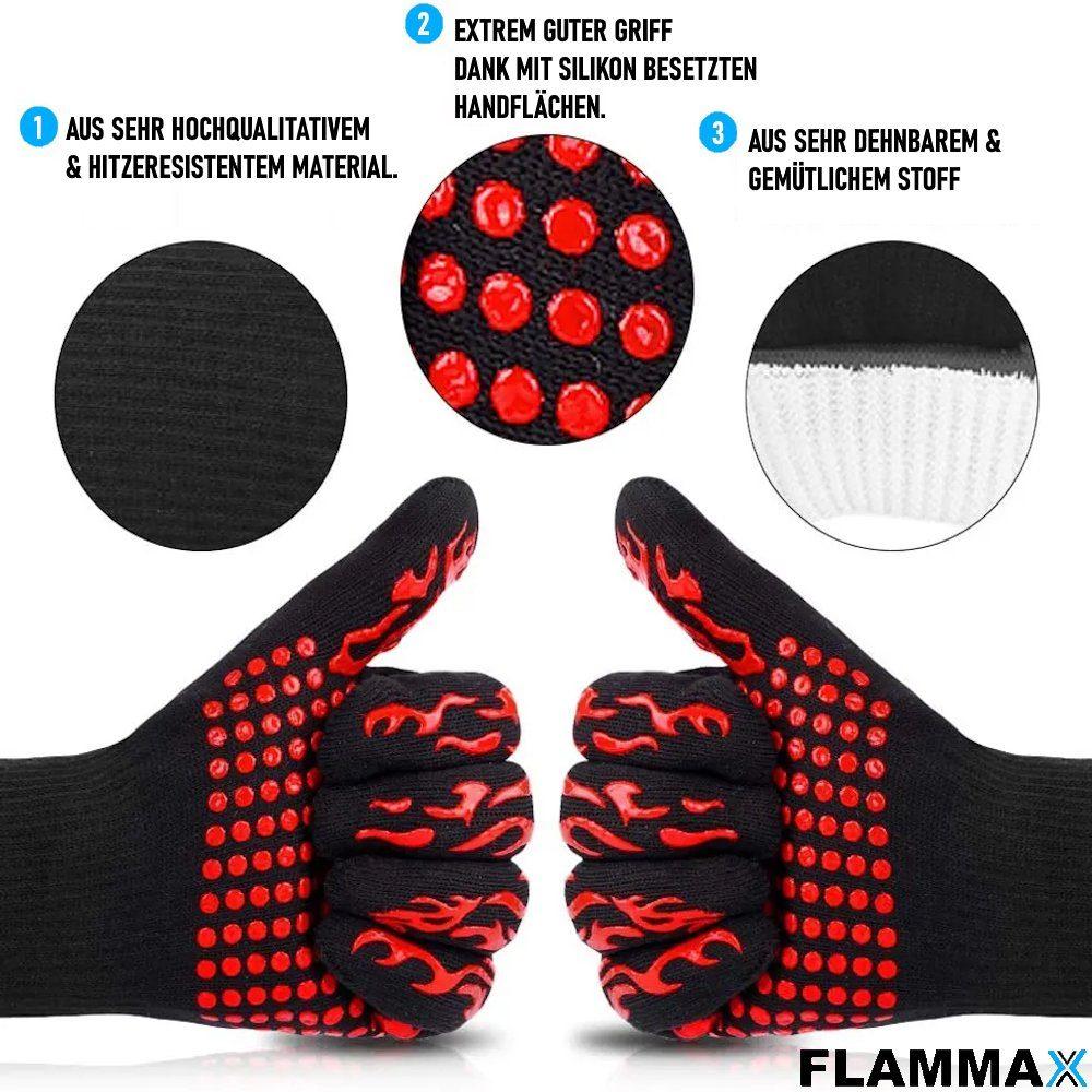 FLAMMAX Grill Gloves, Oven Gloves, BBQ Heat-resistant, 1 Pair