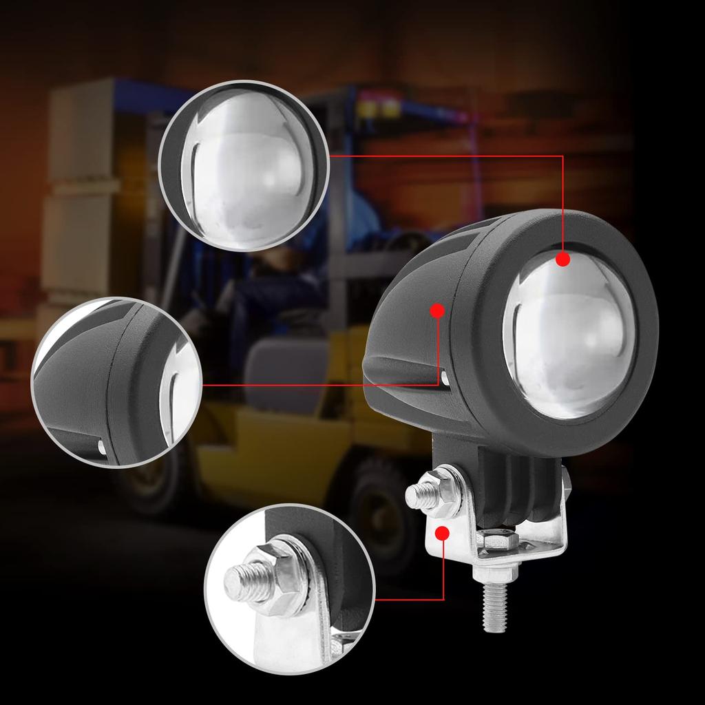 Ygmylandbb Motorcycle Fog Lamp Spotlight LED Headlight Auxiliary Light 10W 12V 24V Compatible White/Yellow 2 Color Switching 5 Modes High Brightn