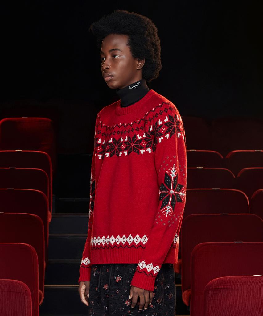 UNALLOYED Argyle Nordic Knit / Red