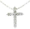 900 Platinum Diamond Cross Pendant SV925 Necklace [KASHIMA] 0.2ct