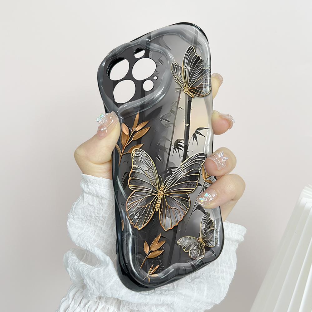 Cartoon Pattern Cream Texture Casing Wavy Edge Soft Silicone Cover Phone Case for OPPO Reno Realme OnePlus Vivo