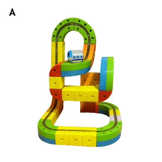 1 Набор Магнитный Трек Поезд Игрушечный Набор Детский DIY Рельсовый Конструктор Бросающий Вызов Гравитации