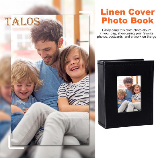 Slip-in Photo Album Faux Leather Cover 50 Pages 100 Pockets 4x6-Inch Wedding Travel Baby Shower Kids Family Anniversary Picture Collection Book