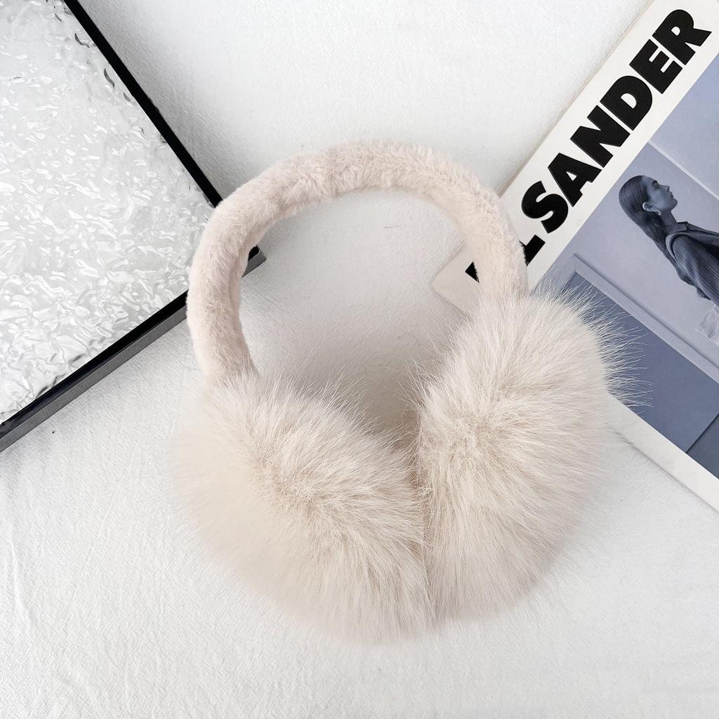Cute Plush Fur Headphones Women Winter Warm Earmuffs Soft Cashmere Solid Fur Earplugs Fashion Unisex Ear Cover Outdoor Supplies
