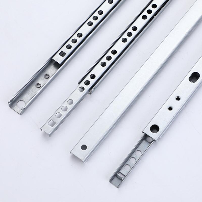 2Set Smooth Glide Bearing Drawer Slides 17Mm Wide Two Way Slide Drawer Glides 8"-17" Hardware Accessories Drawer Rail