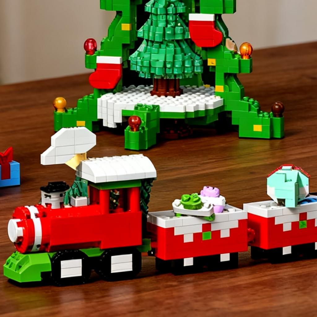 Building Block Gifts, A Six-in-one Building Block Set, Christmas Decoration Ornaments, Fun, Building Block Display Items