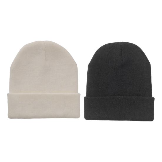 2 шт. Зимняя шапка унисекс, 2 цвета, без полей, однотонный купол, высокая эластичность, ветрозащитная, теплая, вязаная шапка, головной убор для путешествий на открытом воздухе