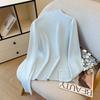 Осень Зима Водолазка Однотонный Свитер Женский Повседневный Модный Универсальный Базовый Вязаный Пуловер Топ
