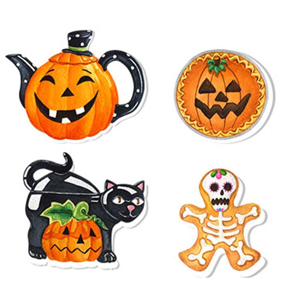16Pcs Mini Cartoon Pumpkin Ghost Cake Inserts Creative Cupcake Plug-In Decoration  Home