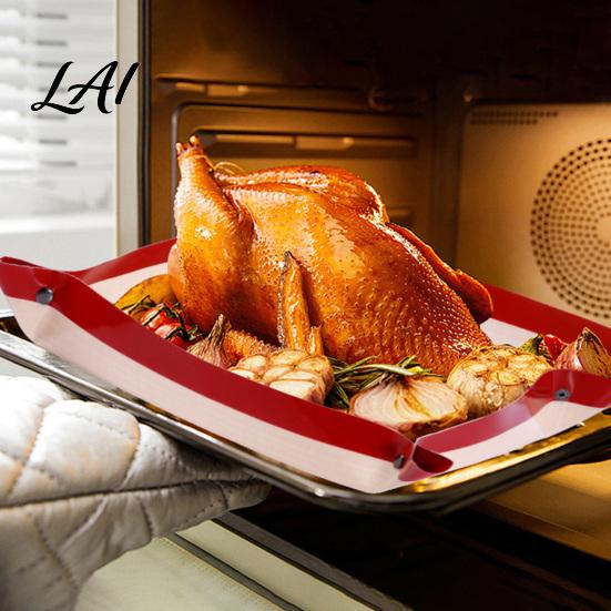 Baking Mats with Snap Buttons Transformable Snap‑Up Silicone Mat Multi‑Purpose Food Tray Heat‑Resistant Nonstick Pastry Rolling Sheet