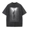 Hot Anime Jujutsu Kaisen Gojo Satoru Print T-shirt Men Women Clothing Cotton Tshirt Retro Washed T Shirt Harajuku Manga Tops