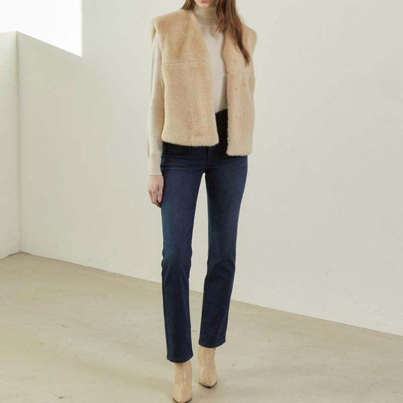 Bang Bang Women S Boa Fur Lycra Bonded Denim 1+1