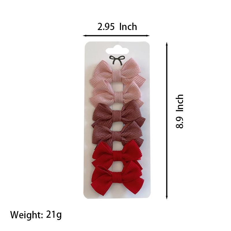 6Pcs/Set New Fashion Solid Hairpins Bows Hair Accessories Hair Clips Girls Nylon Hairpins Children Cute Barrettes Gift