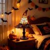 J1UL1N Stained Glass Witch Hat Lamp Halloween Decor, For Bedroom& Bookshelf, Handcrafted Retro Resin Design