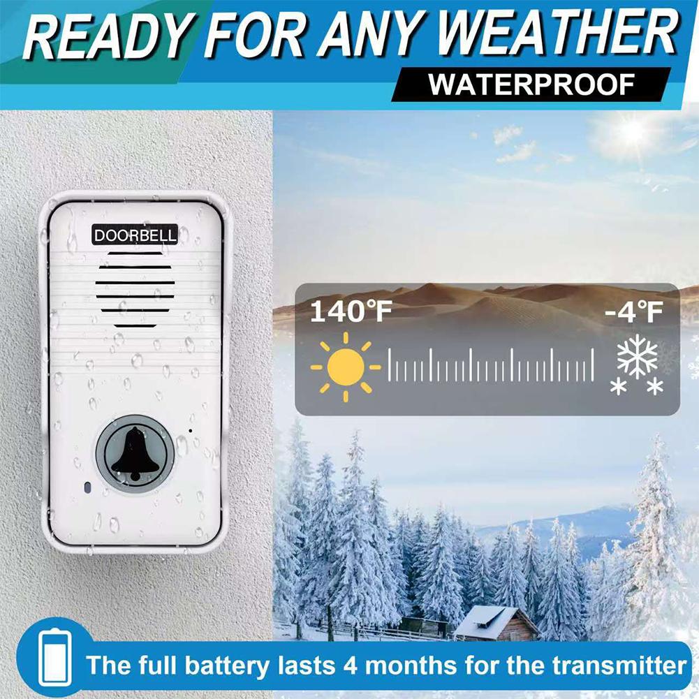 Беспроводной голосовой дуплексный домофон-звонок 500 м Свободные руки Двусторонняя беспроводная система домофона-звонка Звонок для фабрики, офиса