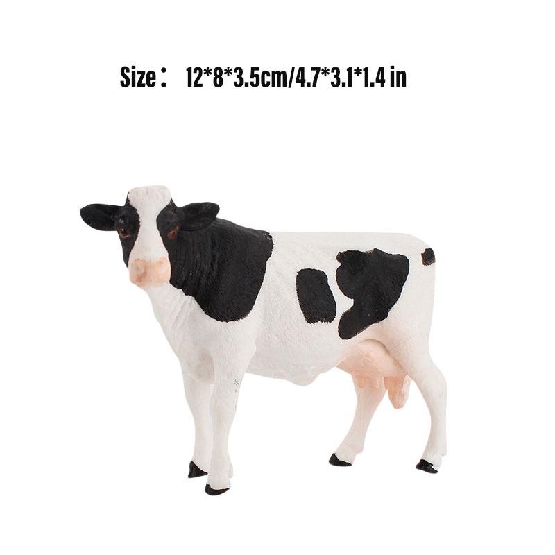 Kid's Gift Animal Model Simulation Farm Animal Figures Educational Toy Plastic Material Cow Category 14x8cm Size