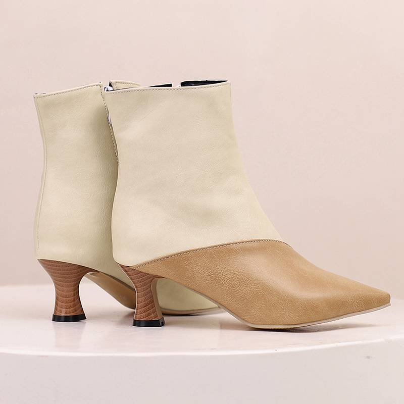 Krazing Pot Полиуретановые осенне-зимние туфли 47 размера 48 размера 49 размера 50 Сексуальные ботинки с квадратным носком, разноцветные, сохраняющие тепло ботильоны