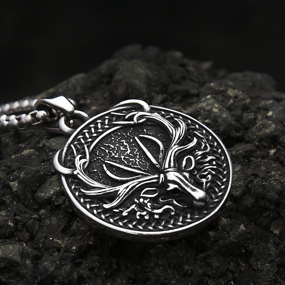 Винтажное мужское ожерелье с скандинавским кельтским узлом, подвеска в виде головы оленя, амулет викингов с животными, ювелирные изделия, подарок на вечеринку