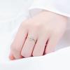 Mori Style Deer Head Open Ring for Women - Elegant Diamond-Set Christmas Jewelry