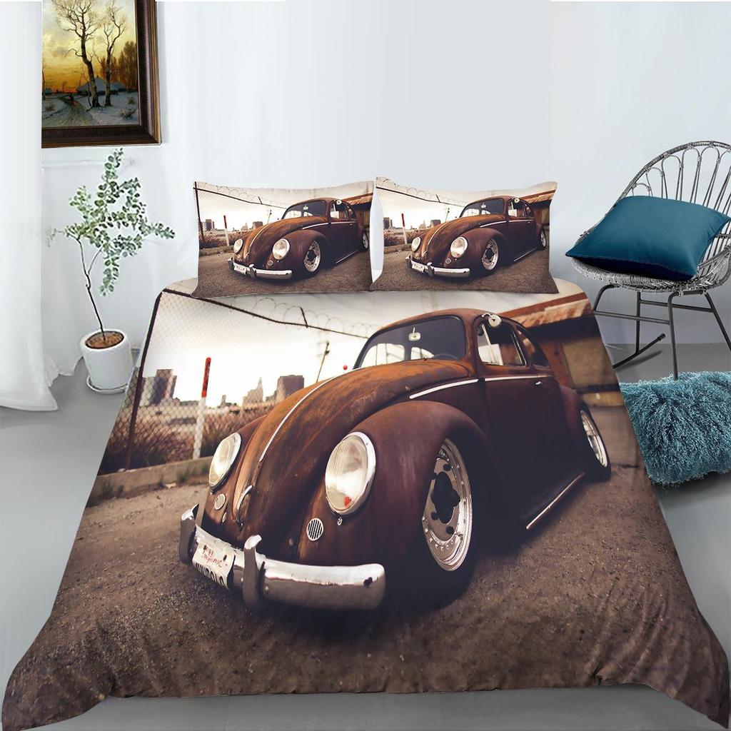 Пододеяльник с 3D принтом автомобиля, мягкий домашний комплект постельного белья King Size, пододеяльник с автомобилями, роскошные комплекты постельного белья для детей-подростков